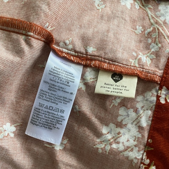 Madewell Corduroy Button-Front Puff Sleeve Top in Farmstand Bouquet Size XS - Picture 10 of 13